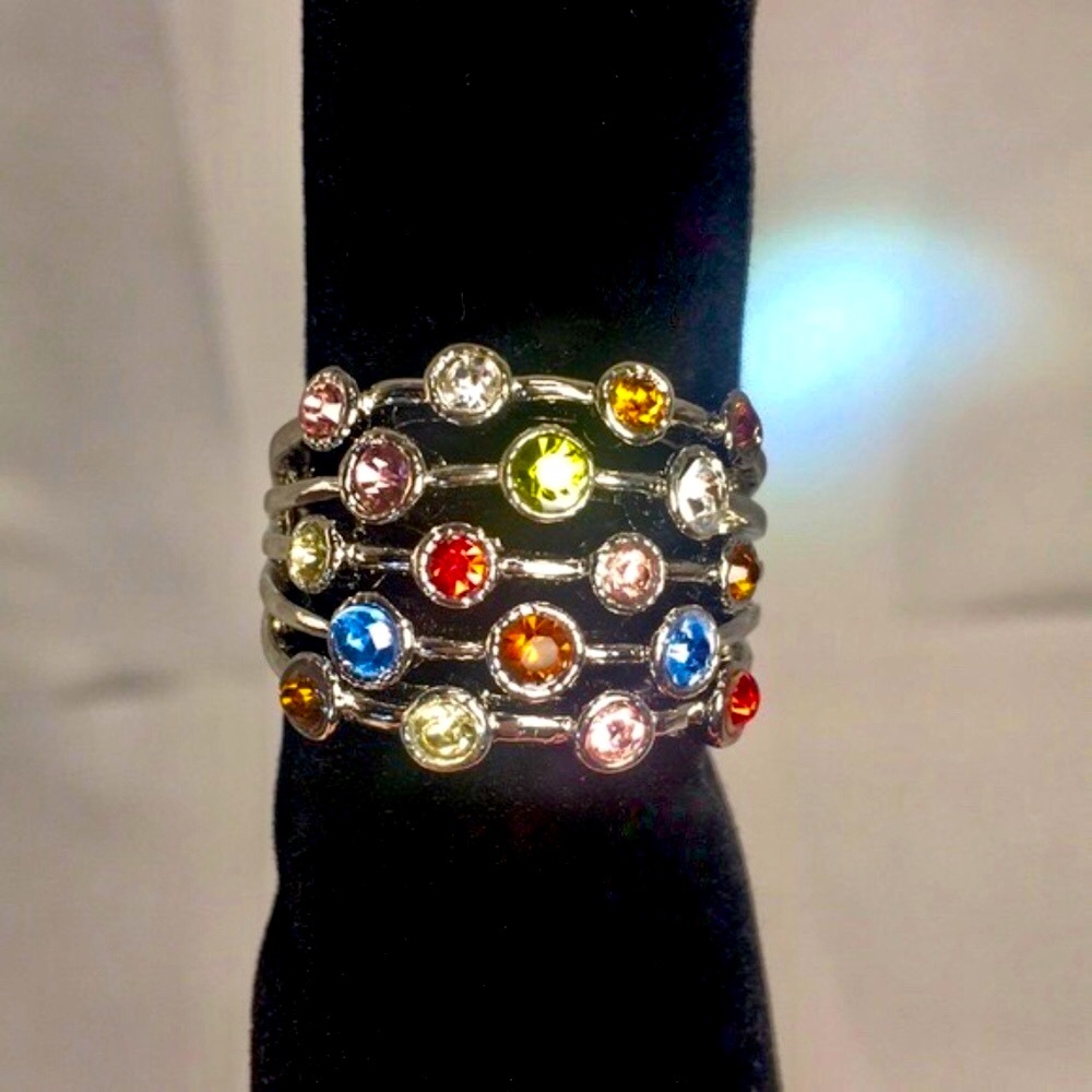 ❤️Stunning Multicolor Gemstone Ring - Picture 3 of 7